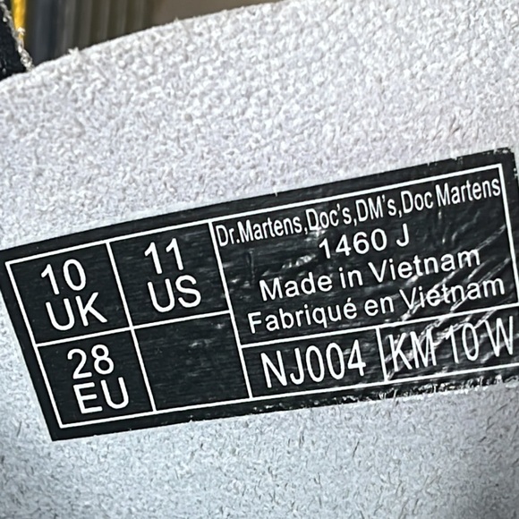 Dr. Martens air leather boots youth kids white with black laces rubber D… - Picture 4 of 11